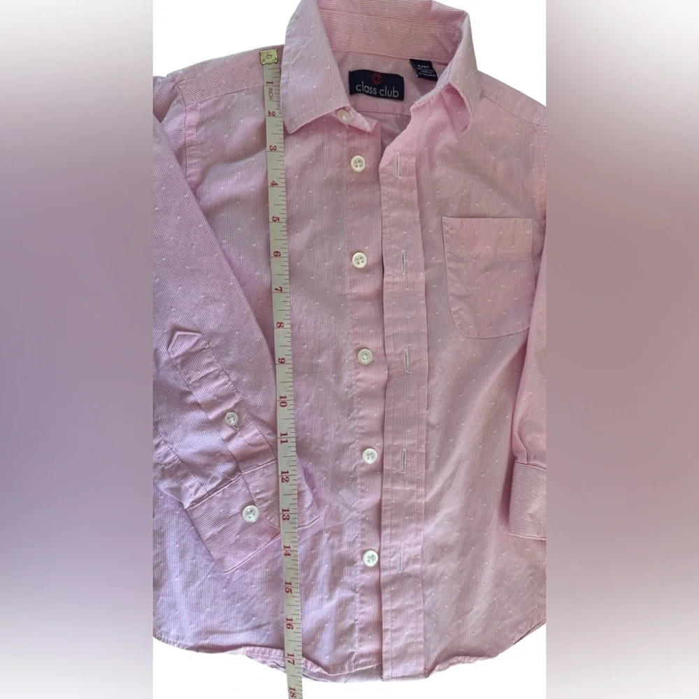 Class Club pink and White Button Down Shirt